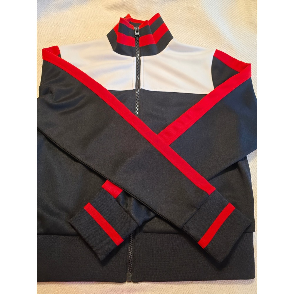 Wild Fable Mens Track Jacket Black Red White Colorblock Full Zip XS Sporty Retro